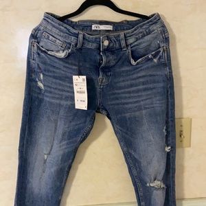 BRAND ZARA MENS RIPPED VINTAGE SKINNY JEAN